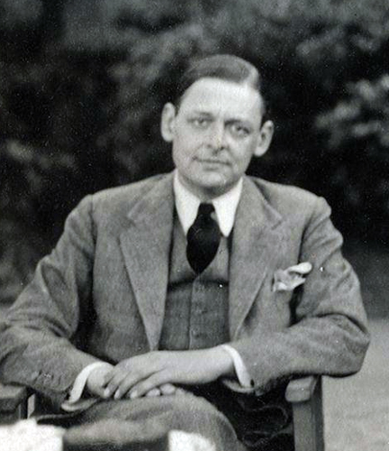 T.S. Eliot, poet and author, photographed by Lady Ottoline Morrell in 1934.