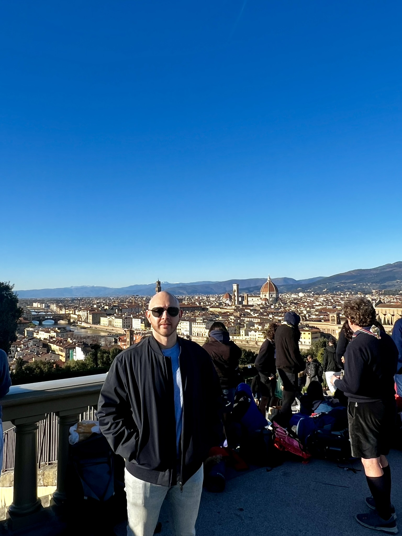Standing above Florence at Piazzale Michelangelo with the Duomo on the skyline