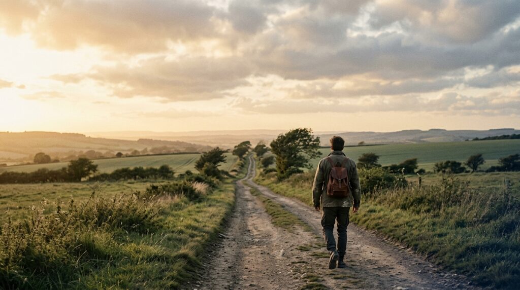 best travel quotes - man walking towards the sunset
